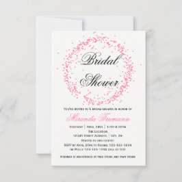 Rosa Confetti - Einladung des Brautparty-3x5