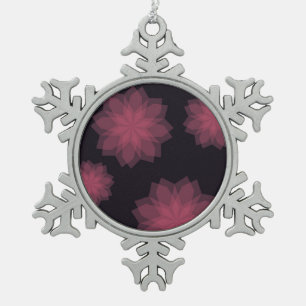 Rosa, cool, trendige, moderne Abstraktion der Blum Schneeflocken Zinn-Ornament