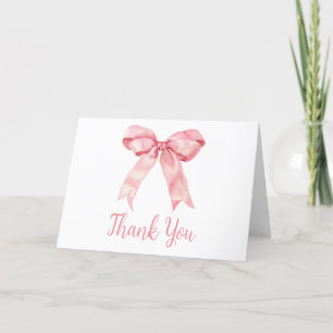 Rosa Coquette Bow Babydusche Dankeskarte