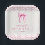 Rosa Coquette Bow Brautparty Pappteller<br><div class="desc">Dies ist ein elegantes rosa Coquette Bow Brautparty Paper Teller!</div>