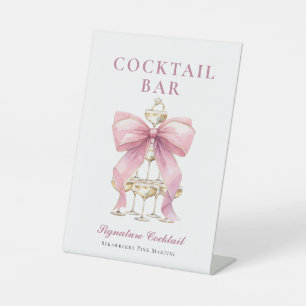 Rosa Coquette Bow Brautparty Sockelschild
