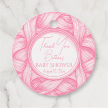 Rosa Coquette Bow Ribbon Toile de Jouy Baby Dusche