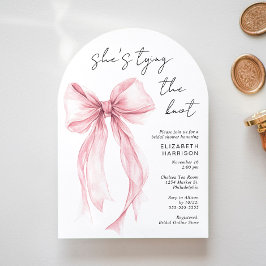 Rosa Coquette Bow Wasserfarbe Brautparty Einladung