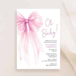 Rosa Coquette Bow Watercolor Girl Dusche Einladung