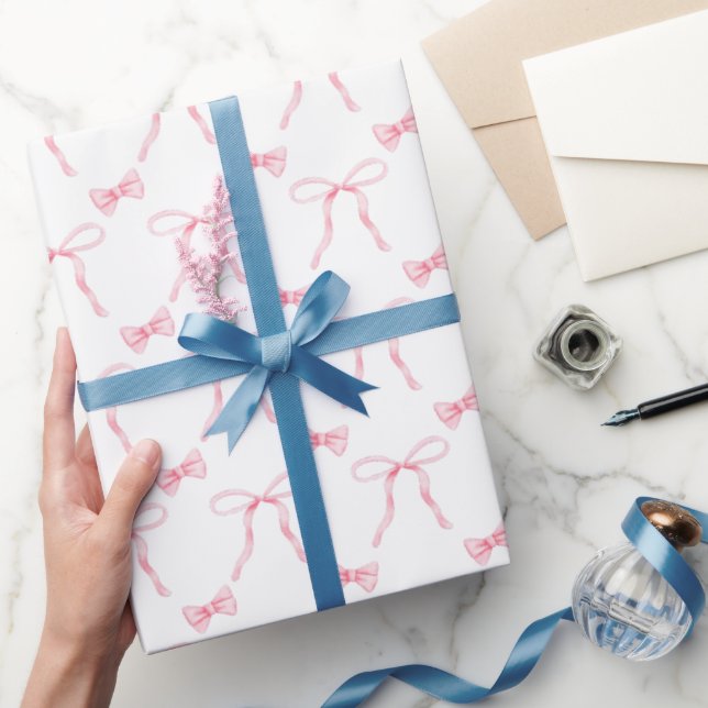Rosa Coquette-Flachbildschirm-Muster Geschenkpapier (Schenken)