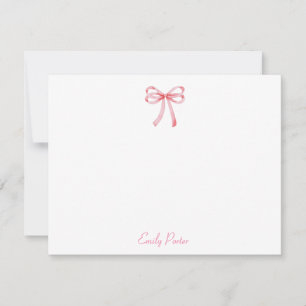 Rosa Coquette Ribbon Personalisierte Mitteilungska Mitteilungskarte