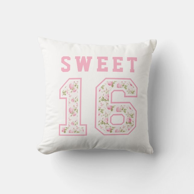 Rosa Coquette Sweet 16 University Kissen (Vorderseite)