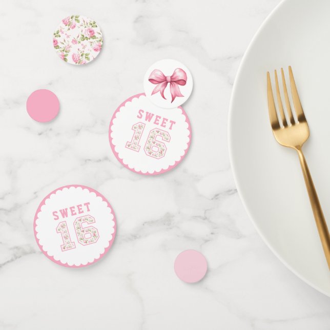 Rosa Coquette Sweet 16 University Konfetti (Gruppe)
