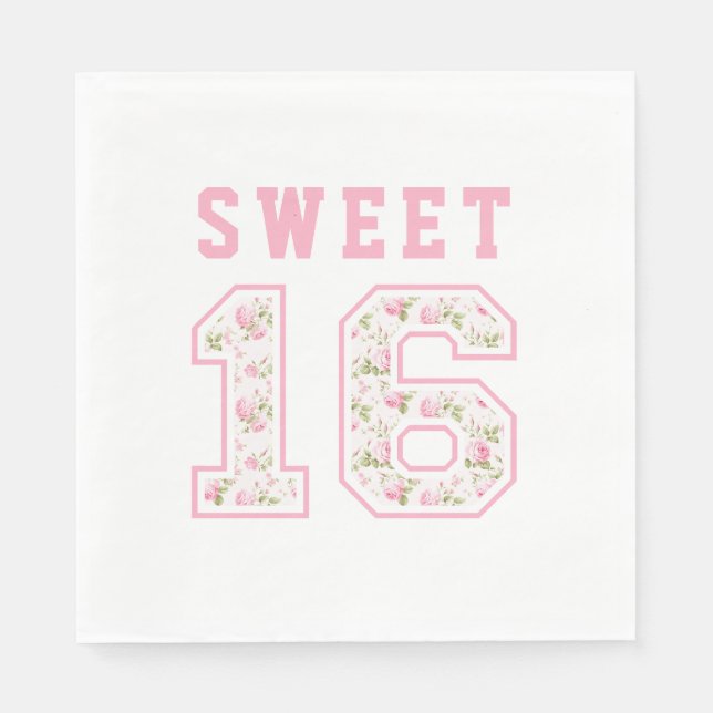 Rosa Coquette Sweet 16 University Serviette (Vorderseite)