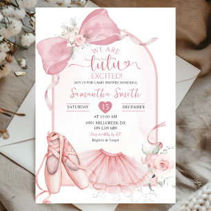 Rosa Coquette Tutu Erregte Ballerina Baby Dusche Einladung
