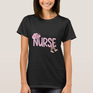 Rosa Coquette Western Cowgirl Krankenpflege T-Shirt