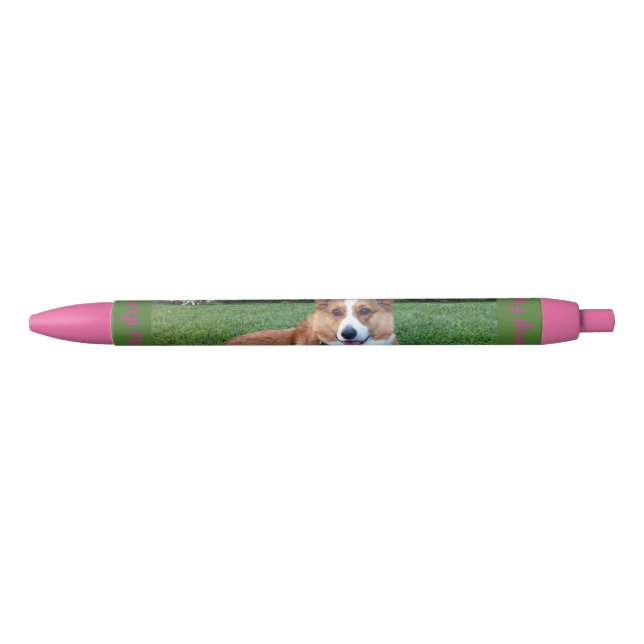 Rosa Corgi-Stift Kugelschreiber (Vorderseite)