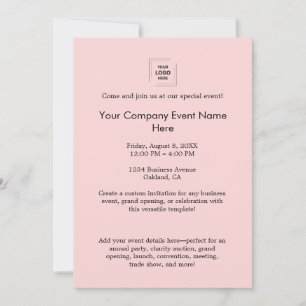 Rosa Corporate Event Branding Design Einladung