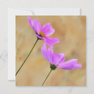 Rosa Cosmos Blume Blumenmuster Flachbildschirm Dankeskarte