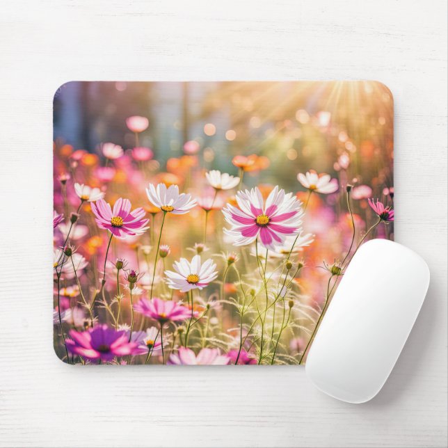 Rosa Cosmos Garden Mousepad (Mit Mouse)