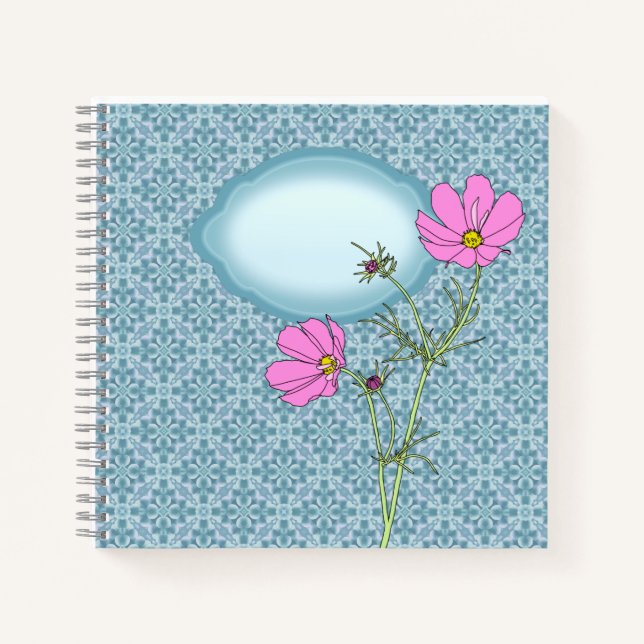 Rosa Cosmos Scrapbook Journal Notizbuch (Vorderseite)