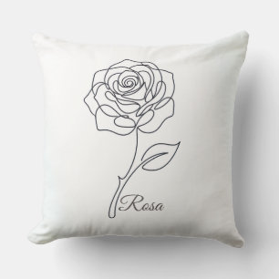 Rosa : Coussin d'art en une ligne élégant