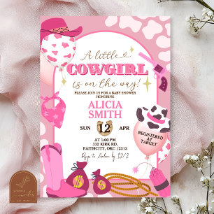 Rosa Cowboy-Baby-Shower-Einladung für Mädchen Einladung