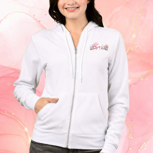 Rosa Cowboy-Hut mit Blume Bridge Hoodie