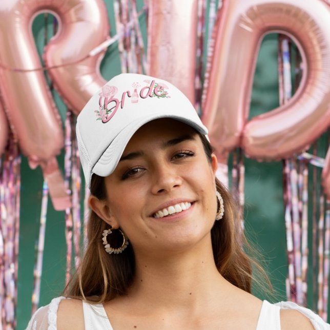 Rosa Cowboy-Hut mit Blume Bridge Truckerkappe (Von Creator hochgeladen)