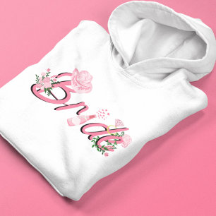 Rosa Cowboyhut mit Blumen Braut  Hoodie