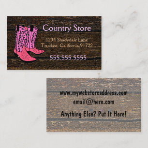 Rosa Cowboystiefel-Western-Thema Visitenkarte
