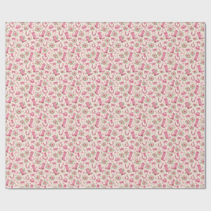 Rosa Cowgirl-Baby-Shower-Papierteller   Stiefel Sc Geschenkpapier