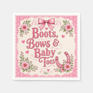 Rosa Cowgirl-Baby-Shower-Papierteller | Stiefel Sc Serviette