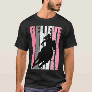 Rosa Cowgirl Barrel-Rennen Pferdereiten Reiterin R T-Shirt