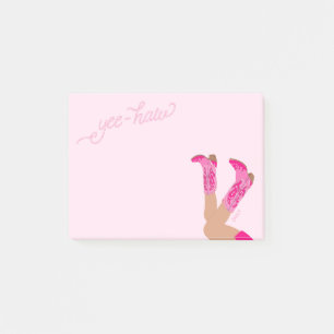 Rosa Cowgirl Benutzerdefinierter Name Post-it Klebezettel
