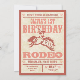 Rosa Cowgirl Birthday Rodeo Poster Einladungen