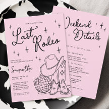 Rosa Cowgirl Disco Letzte Rodeo Junggeselinnen-Abs