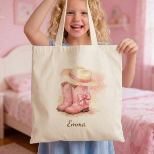 Rosa Cowgirl-Geschenk für Mädchen Tragetasche