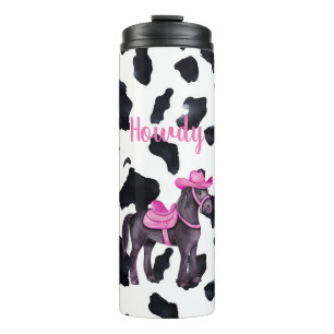 Rosa Cowgirl Howdy Pferd Thermosbecher