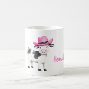 Rosa Cowgirl-Hut Howdy Kuh Kaffeetasse