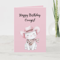 Rosa Cowgirl-Hut-Katze Geburtstag