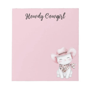 Rosa Cowgirl-Hut-Katze Notizblock