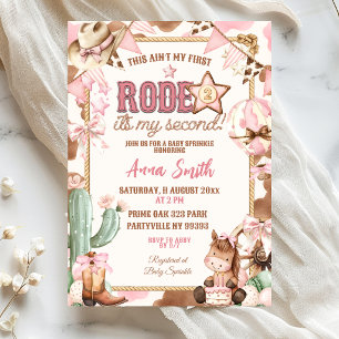 Rosa Cowgirl Ist nicht mein erstes Rodeo Baby Spri Einladung