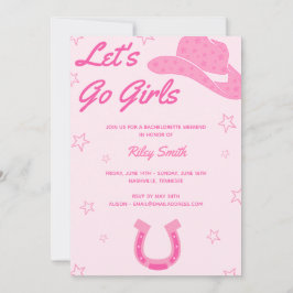 Rosa Cowgirl Junggeselinnen-Abschied Einladung