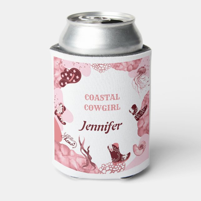 Rosa Cowgirl kann kühler Dosenkühler (Kanne Rückseite)