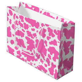 Rosa Cowgirl Kuh Skin Rodeo Animal Print Große Geschenktüte