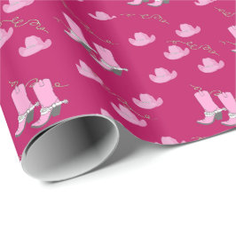 Rosa Cowgirl-Stiefel und Hüte Geschenkpapier