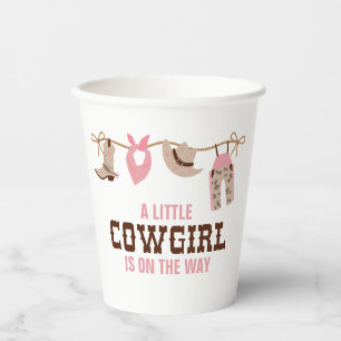 Rosa Cowgirl Western-Baby-Party Pappbecher