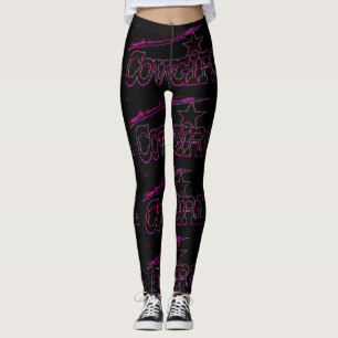 rosa Cowgirlneonschwarzes Leggings