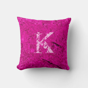 Rosa Cracked Natural Rock Textur Custom Monogram Kissen