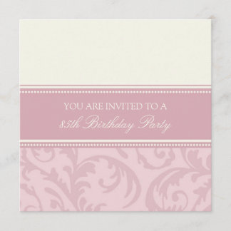 Rosa Cream Floral 85. Geburtstagsparty Einladungen