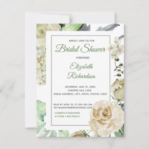 Rosa-Creme-Aquarell-Blumen-Brautparty RSVP Karte