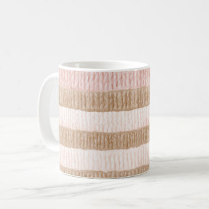 Rosa Creme Beige Streifen Kaffeetasse