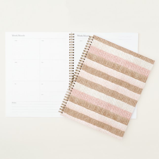 Rosa Creme Beige Streifen Planer (Anzeige)