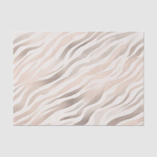 Rosa Creme Beige Zebra Tierdruck Seidenpapier